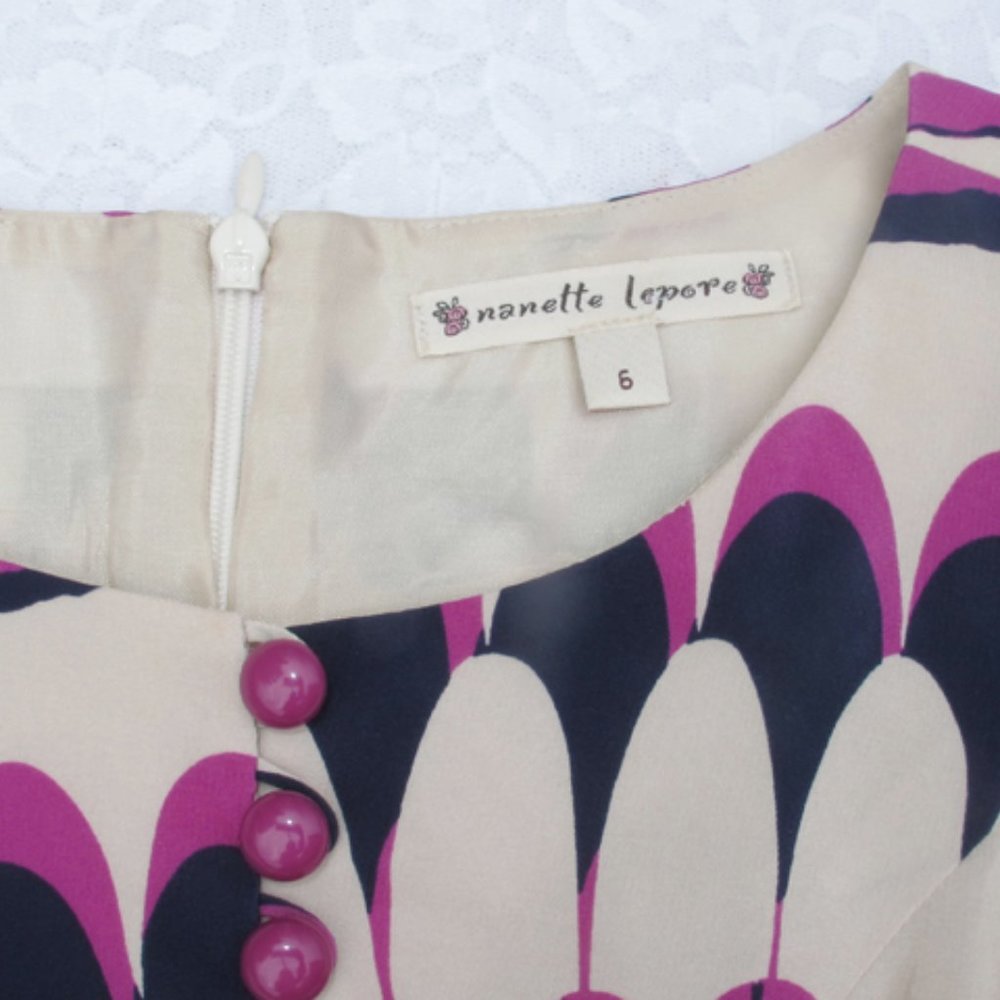 LAST CHANCE Nanette Lepore SILK Printed Mod Dress - Picture 10 of 10